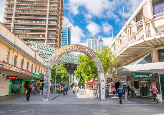 Una peatonal del centro de Brisbane